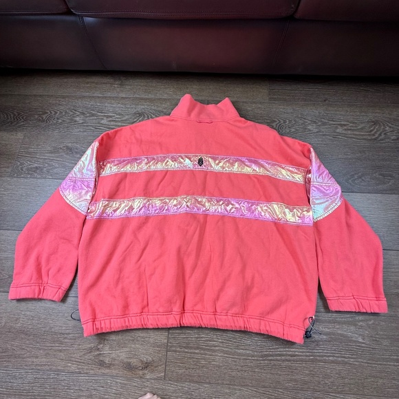 FP Movement by Free People Away We Go Half Zip Pink/Iridescent, Sz L NWT - Picture 4 of 16